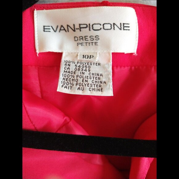 Evan Picone Coral Spaghetti Strap Shift Dress with scarf, Petite Size 10 - Picture 5 of 5